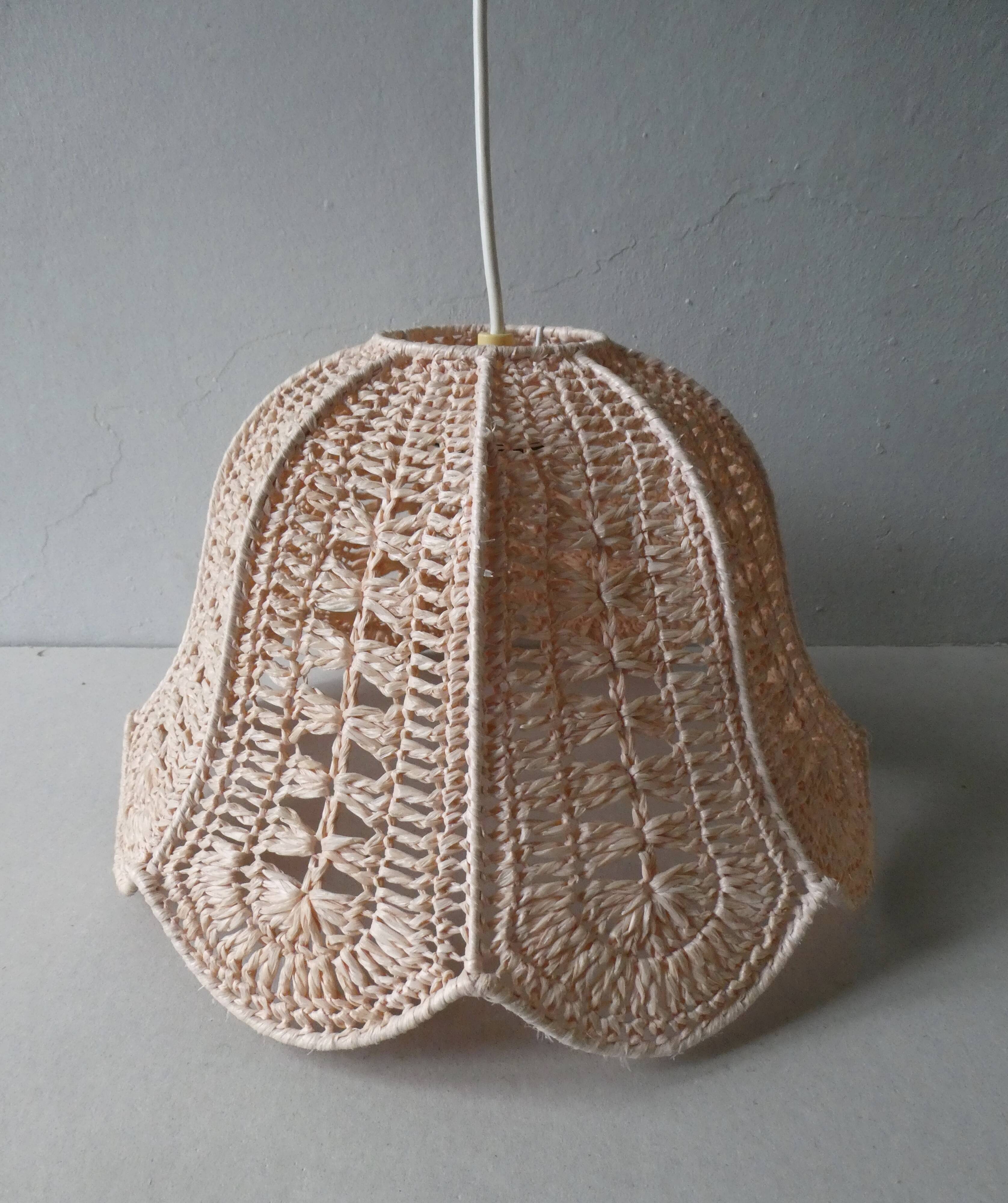 Lustre pink braided raffia hanging