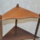 small wooden corner shelf