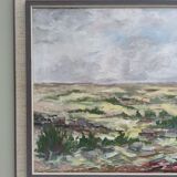 'Grasslands' - Vintage Mid Century Swedish Framed Oil Painting
