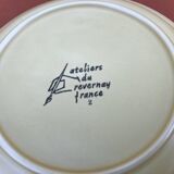 6 assiettes à dessert en grès mat, Ateliers du Revernay France