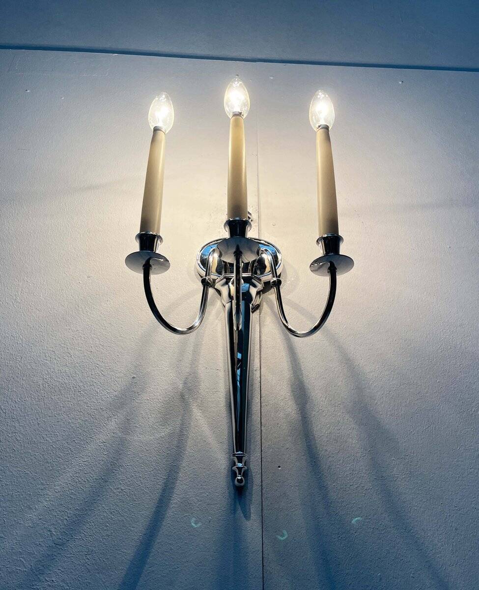 Vintage Italian neoclassical wall sconces in Hollywood Regency style, set of 3.
