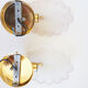Pair of glass and gold metal wall lamps