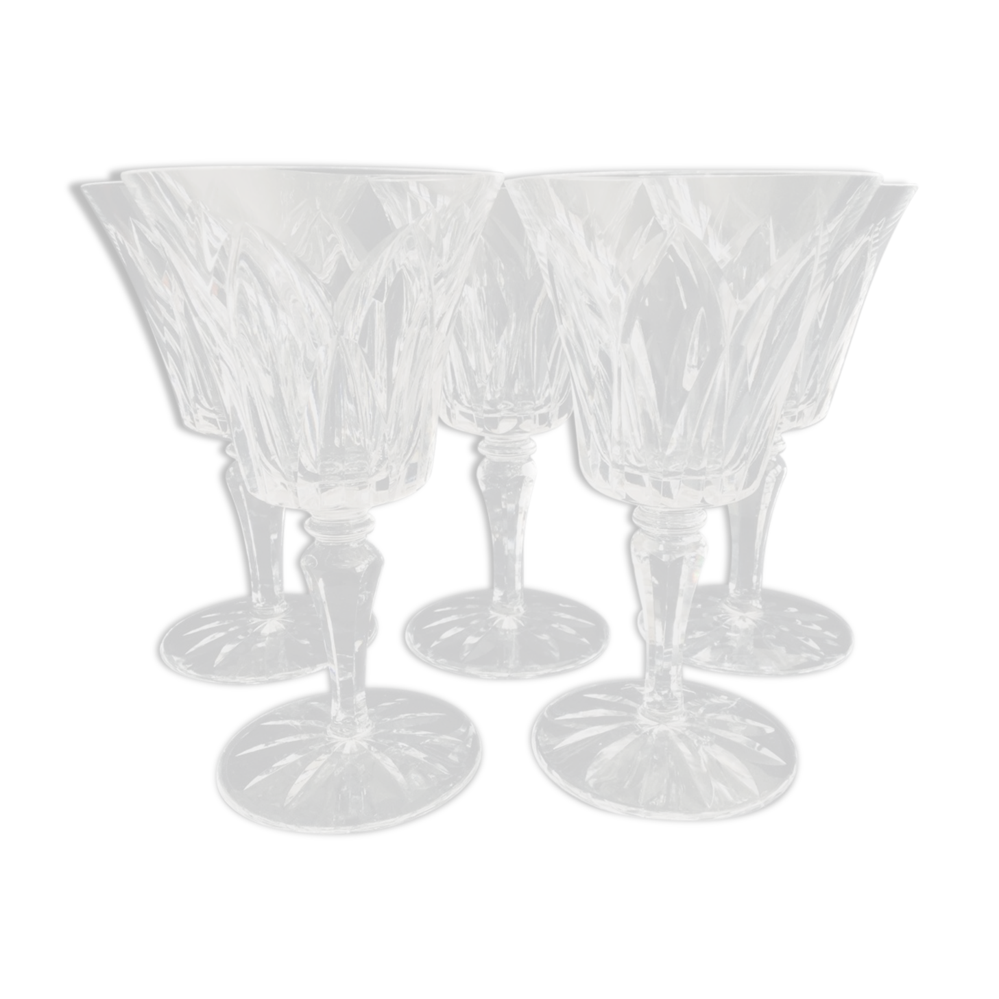 Set of 5 crystal water glasses of Saint Louis Camargue model