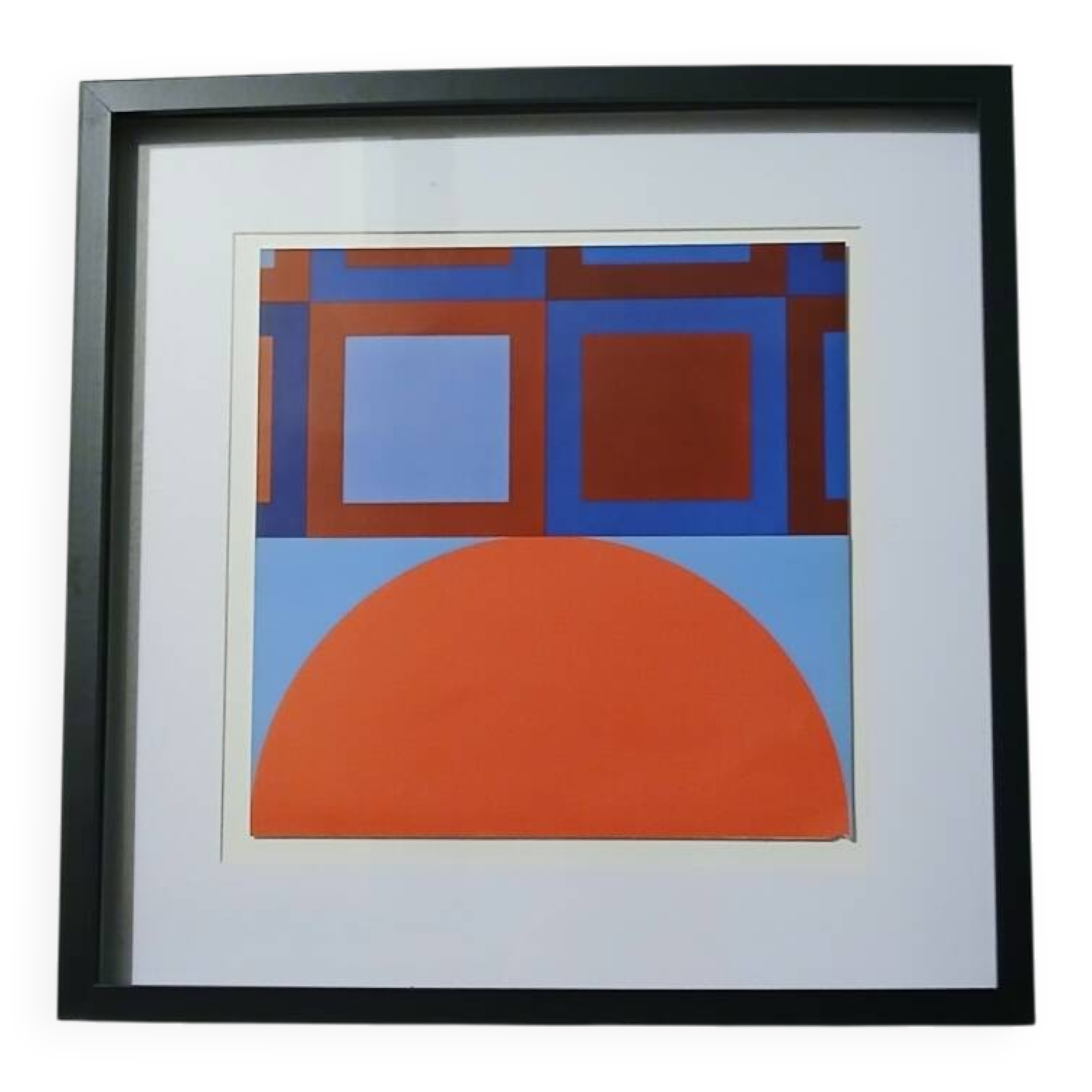 Tableau Vintage Art Optique - Victor Vasarely - Frame 40x40cm.