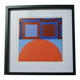 Tableau Vintage Art Optique - Victor Vasarely - Frame 40x40cm.