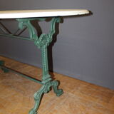 Bistro table in marble and cast iron around 1900