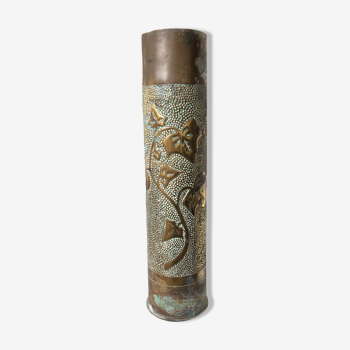 Carved copper vase