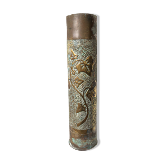 Carved copper vase