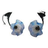 Vintage Wall Sconces with Opaline Glass, 1970s, Set of 2