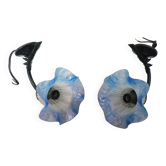 Vintage Wall Sconces with Opaline Glass, 1970s, Set of 2