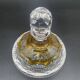 Bohemian crystal bottle, cut and engraved – Frosted floral decoration