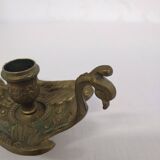 Rat de cave en bronze cygne/ bougeoir ancien