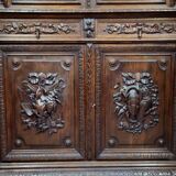 Buffet library two-body antique carved wooden.