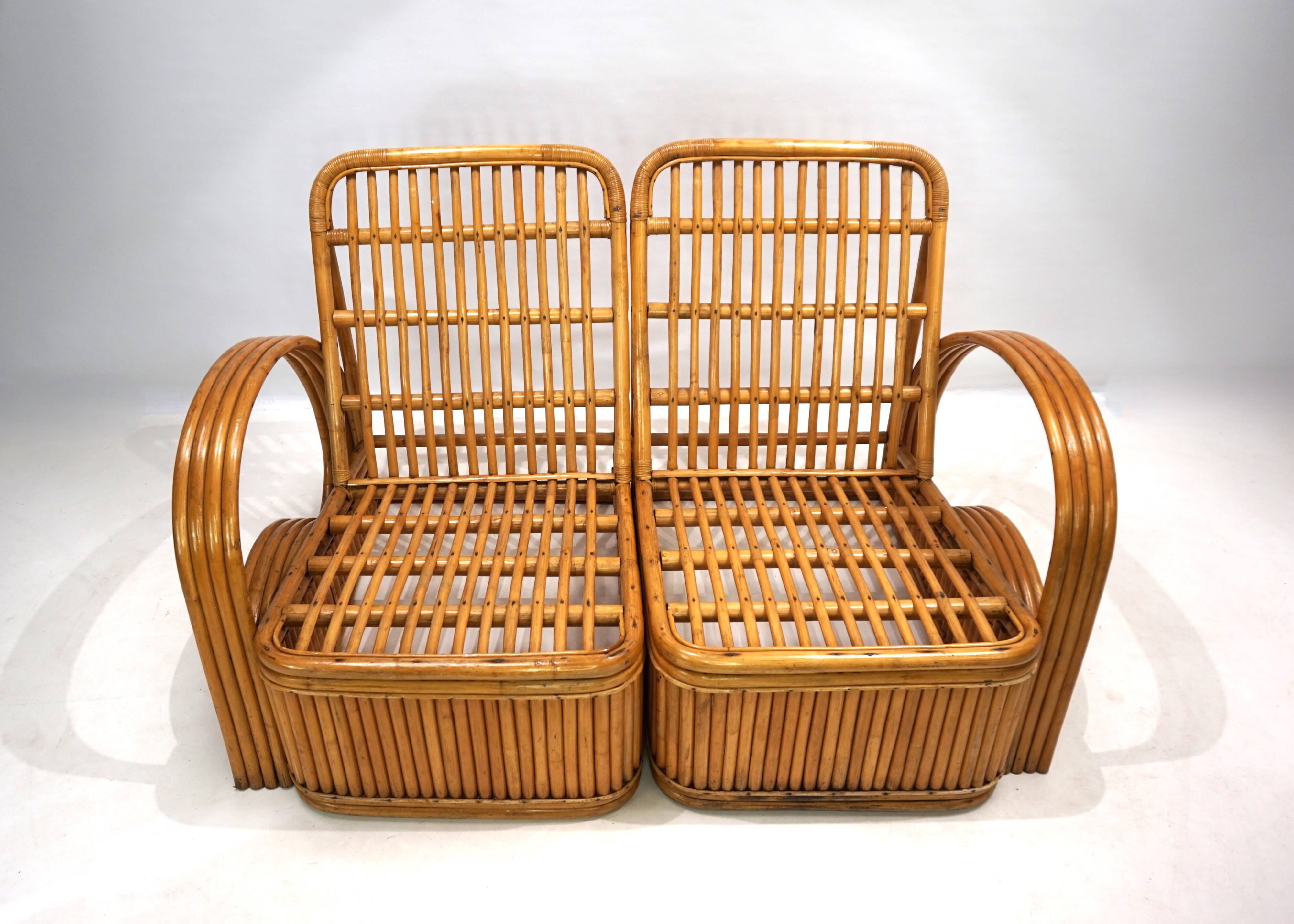 Canapé deux places en rotin design Paul Frankl, 1940