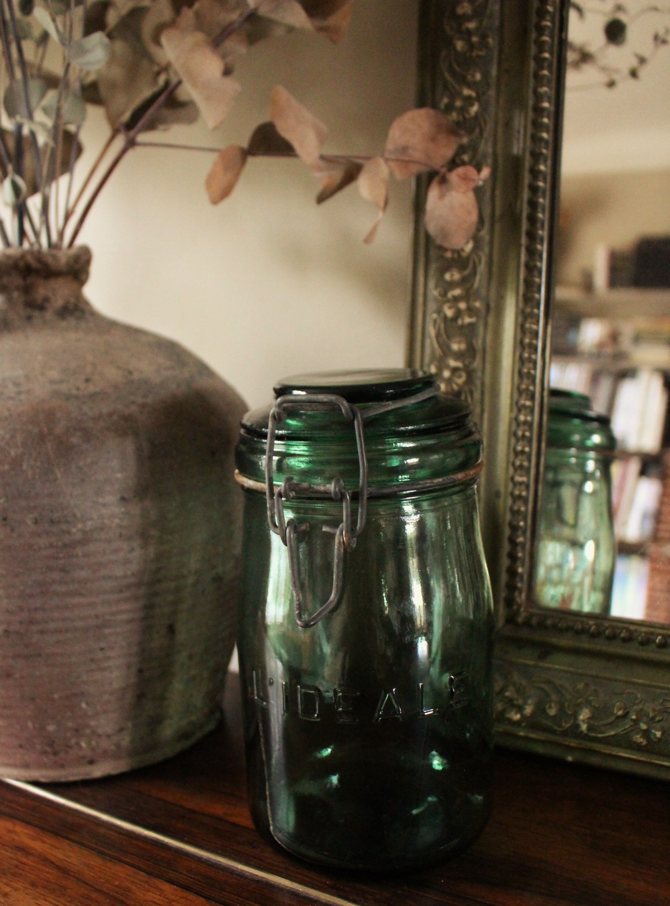 Ideal Green Glass Jar 1L