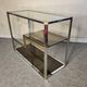 Showcase shelf 70s metal & smoked glass