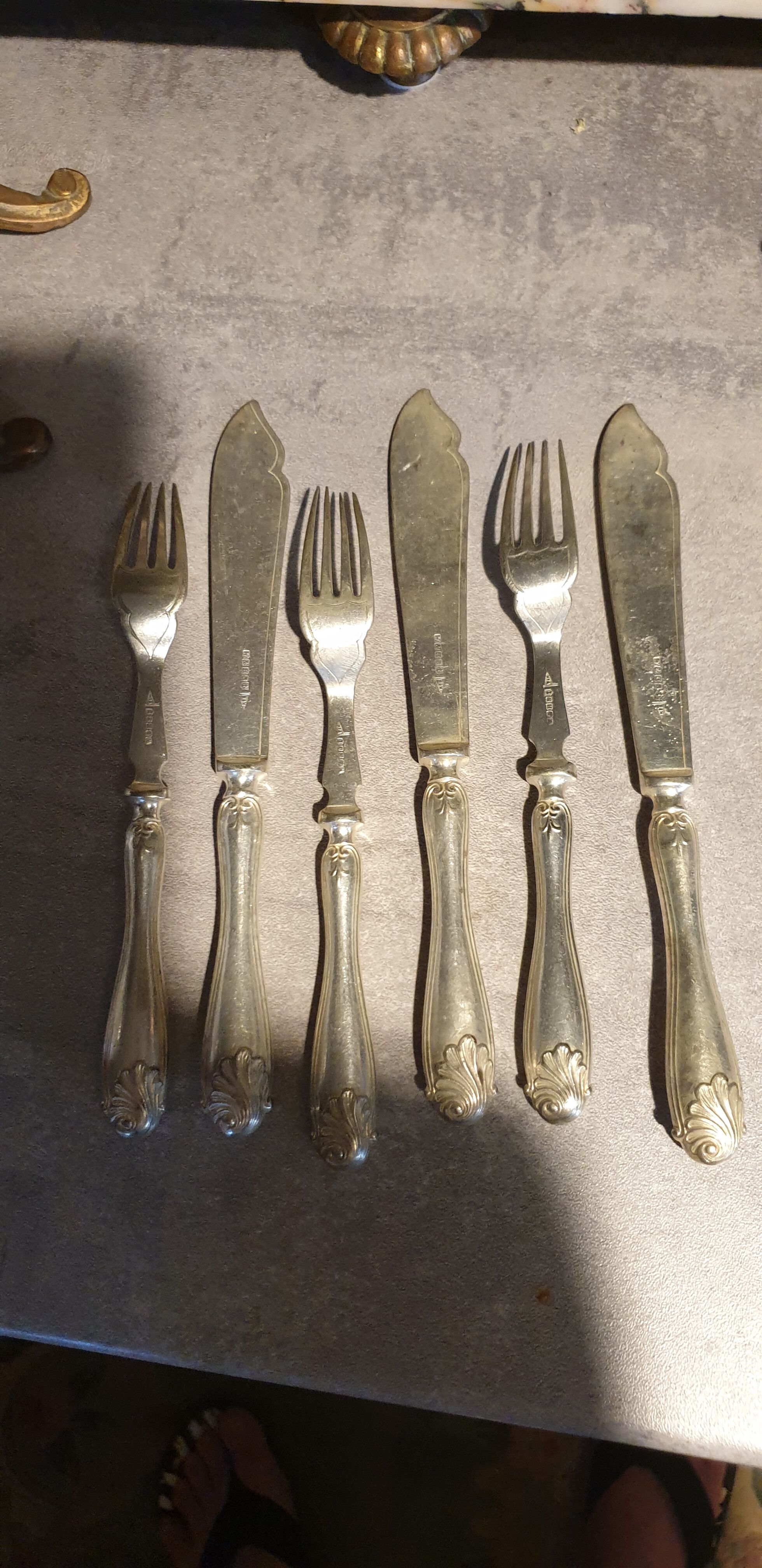 Cutlery in solid silver very worked marked W.H sterling