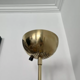 Vintage modernist floor lamp Saint Germain Lumière, brass, France 1980