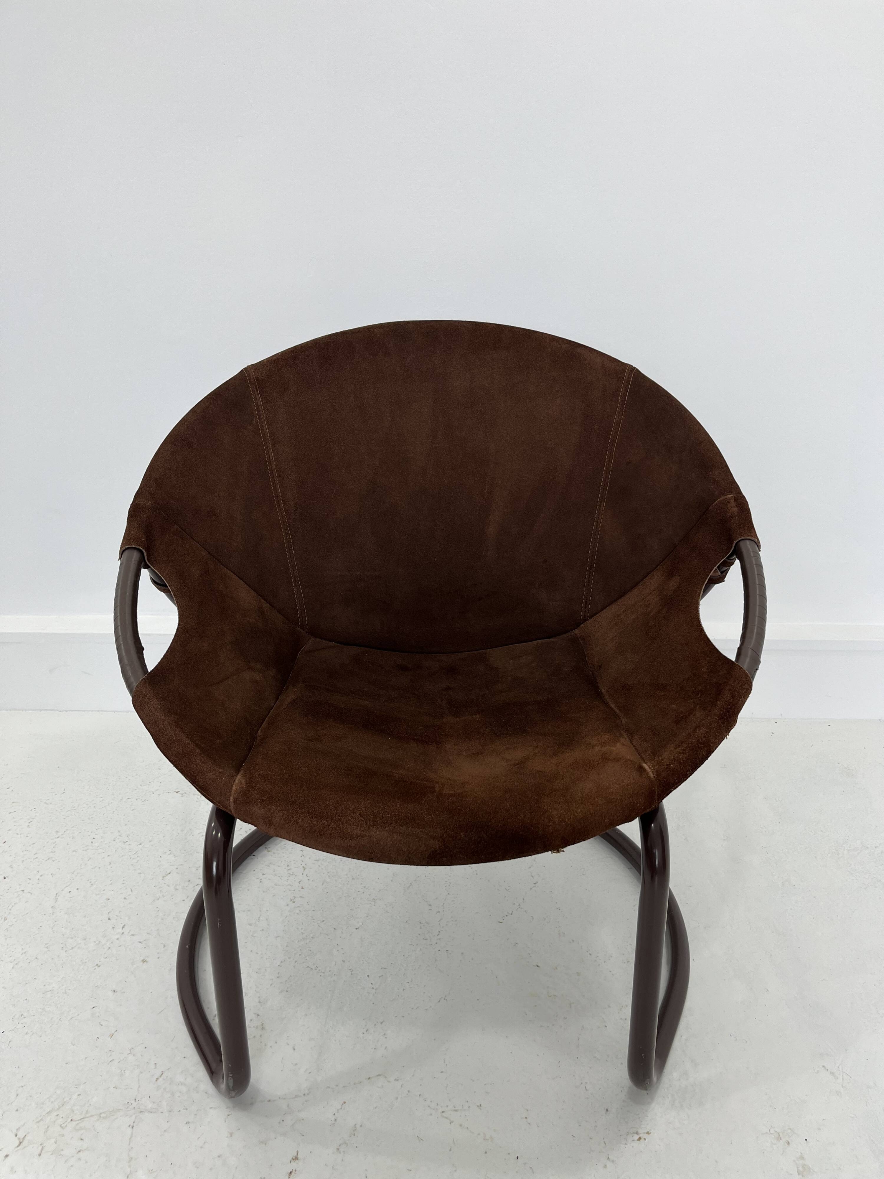 Vintage Suede Ball Chair by Lusch & Co., 1970s