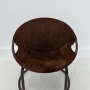 Fauteuil boule vintage en daim par Lusch & Co., 1970s