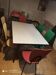 Formica table and coloured chairs