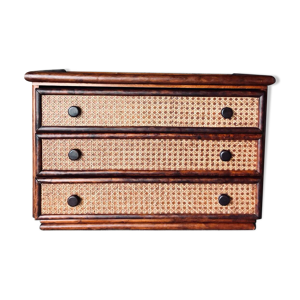 Commode en rotin vintage