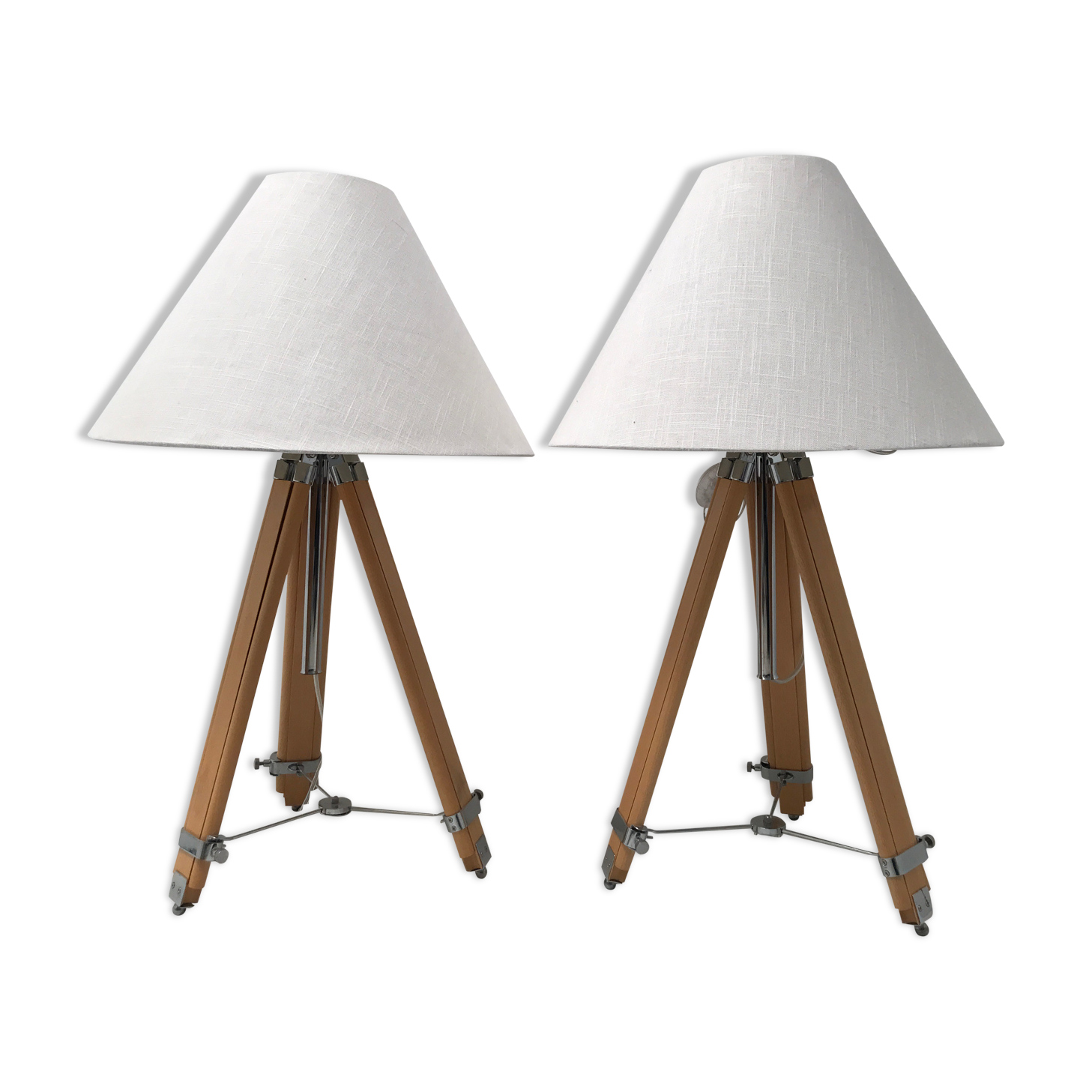 Paire de lampe de chevet trépied