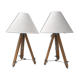 Paire de lampe de chevet trépied