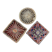 3 woven straw trivets