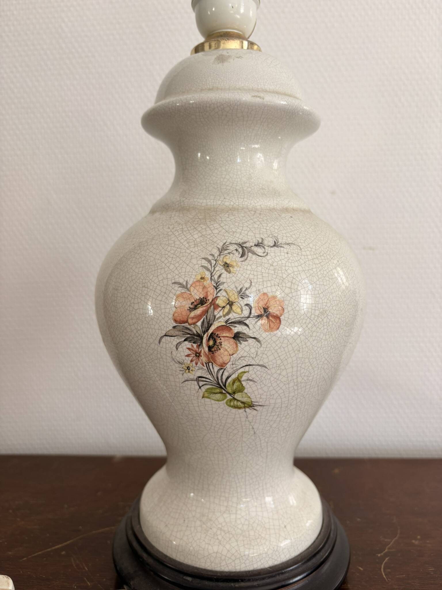 Vintage Vase-Shaped Lamp Floral Decor Flower Baluster Ceramic