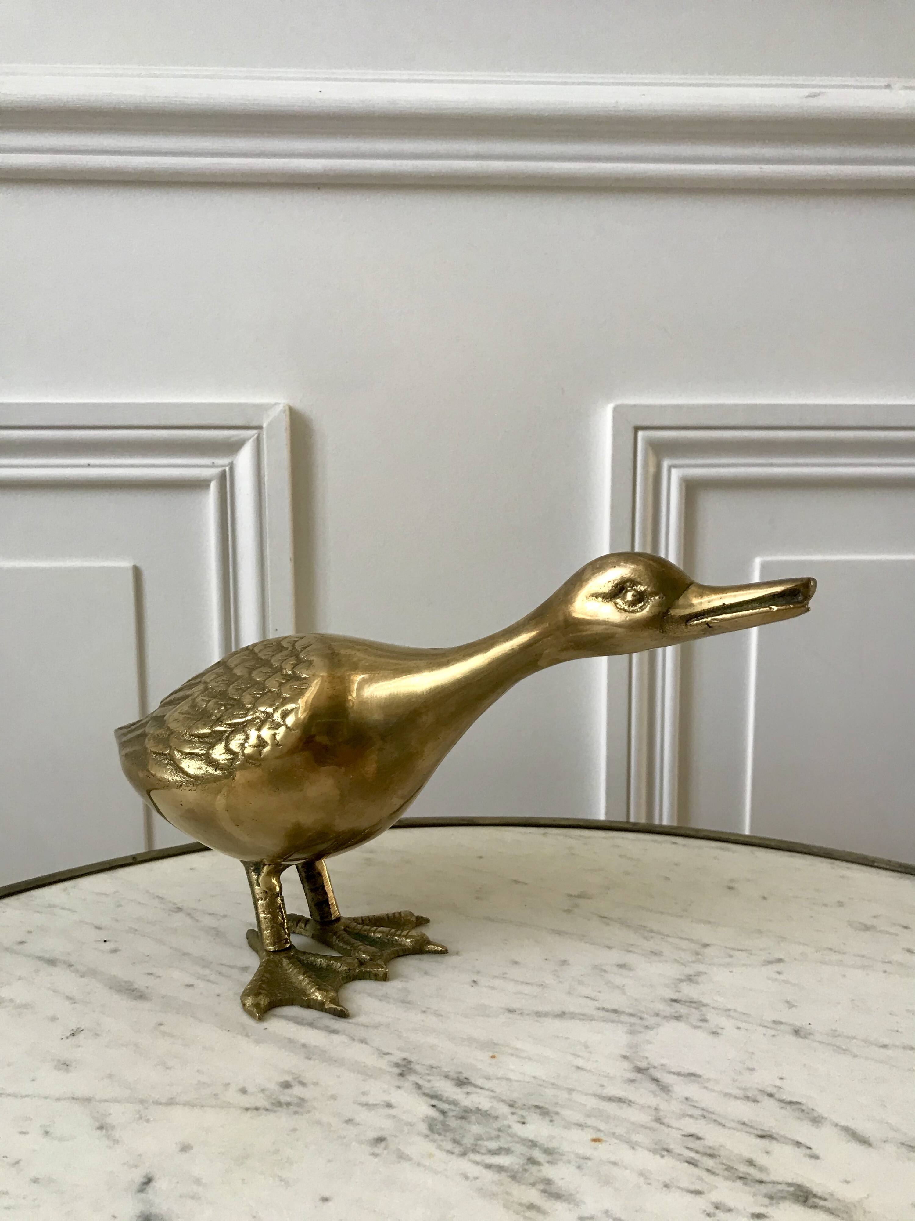Brass animal large duck 1950s