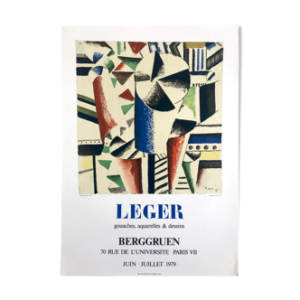 Affiche originale en lithographie d'après Fernand LEGER, Galerie Berggruen II, 1979