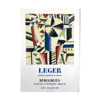 Original poster in lithograph after Fernand LEGER, Galerie Berggruen II, 1979