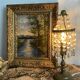 Framed old painting landscape 34X28 cm