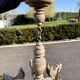 Old wooden chandelier Henri II 6 Gothic dragons