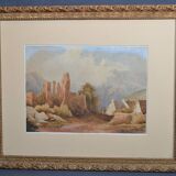 Ecole Française du début du XXème siècle  « Les ruines »  Aquarelle