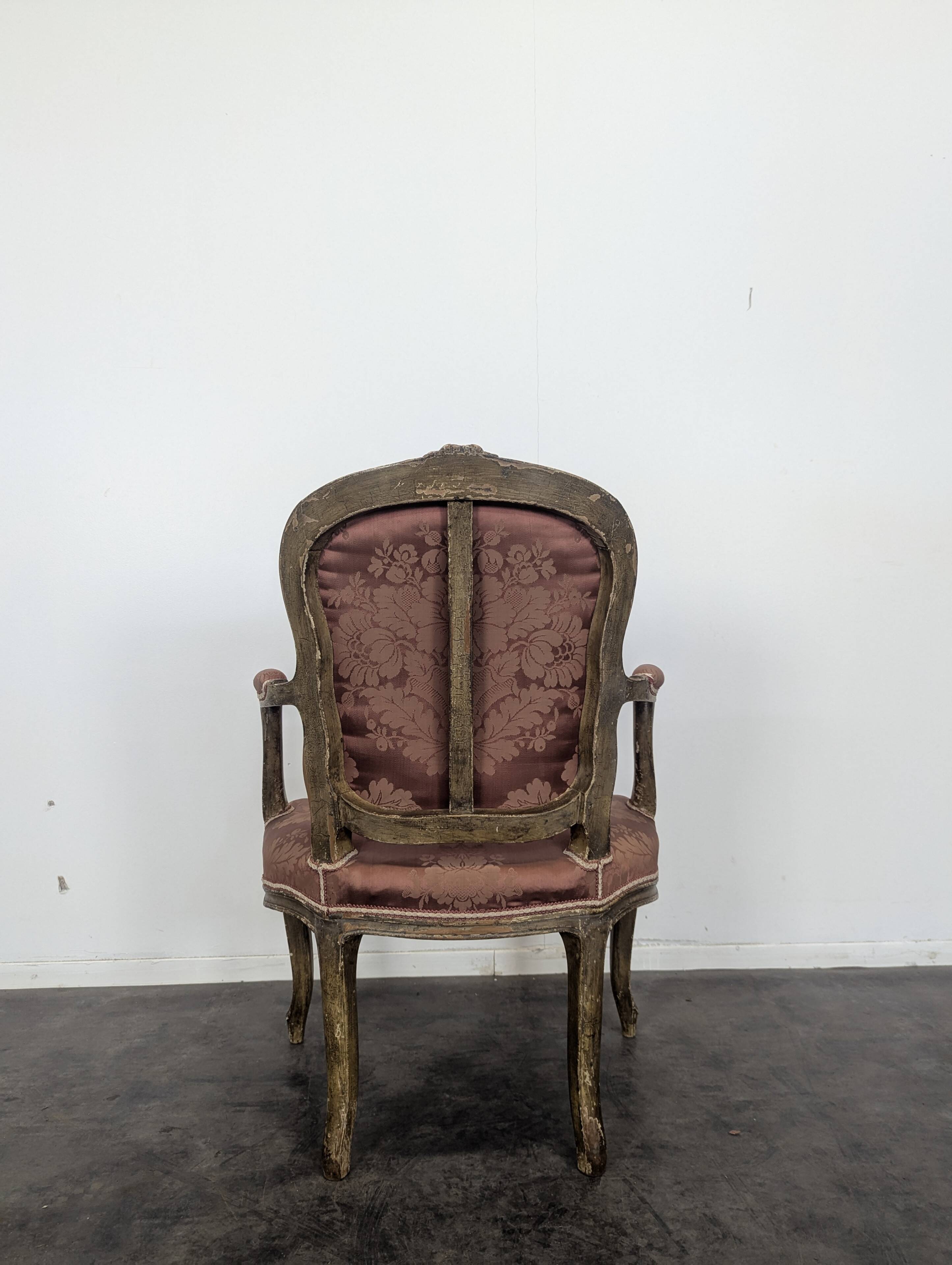 Paire de fauteuil d'époque Louis XV réchampis