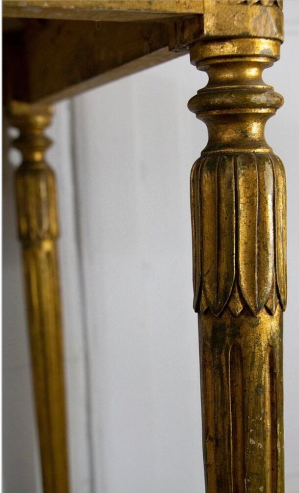 Table d'appoint, style louis xvi, bois doré, xixème siècle