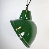 Industrial Green Enamel Factory Pendant Lamp, 1960s