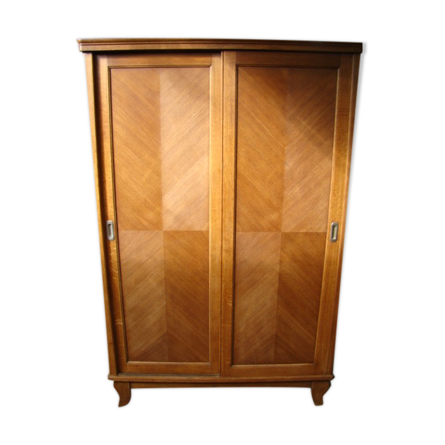 Sliding cabinet veneered vintage oak 50/60