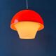 Suspension Space Age in orange and white acrylic glass