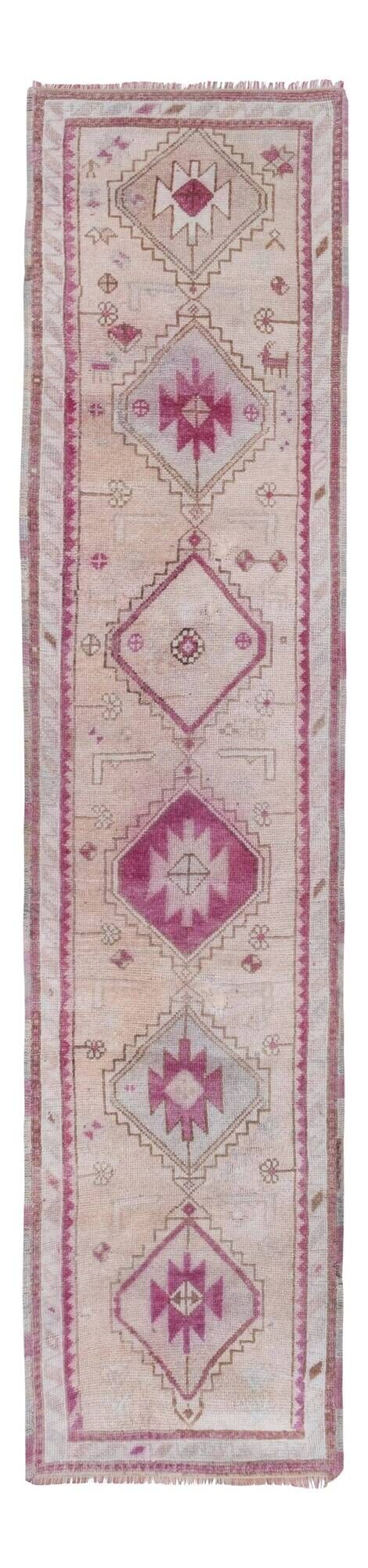 Vintage Turkish hallway rug 82x350 cm