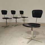 Adjustable industrial chair metal Czechoslovakia 1960
