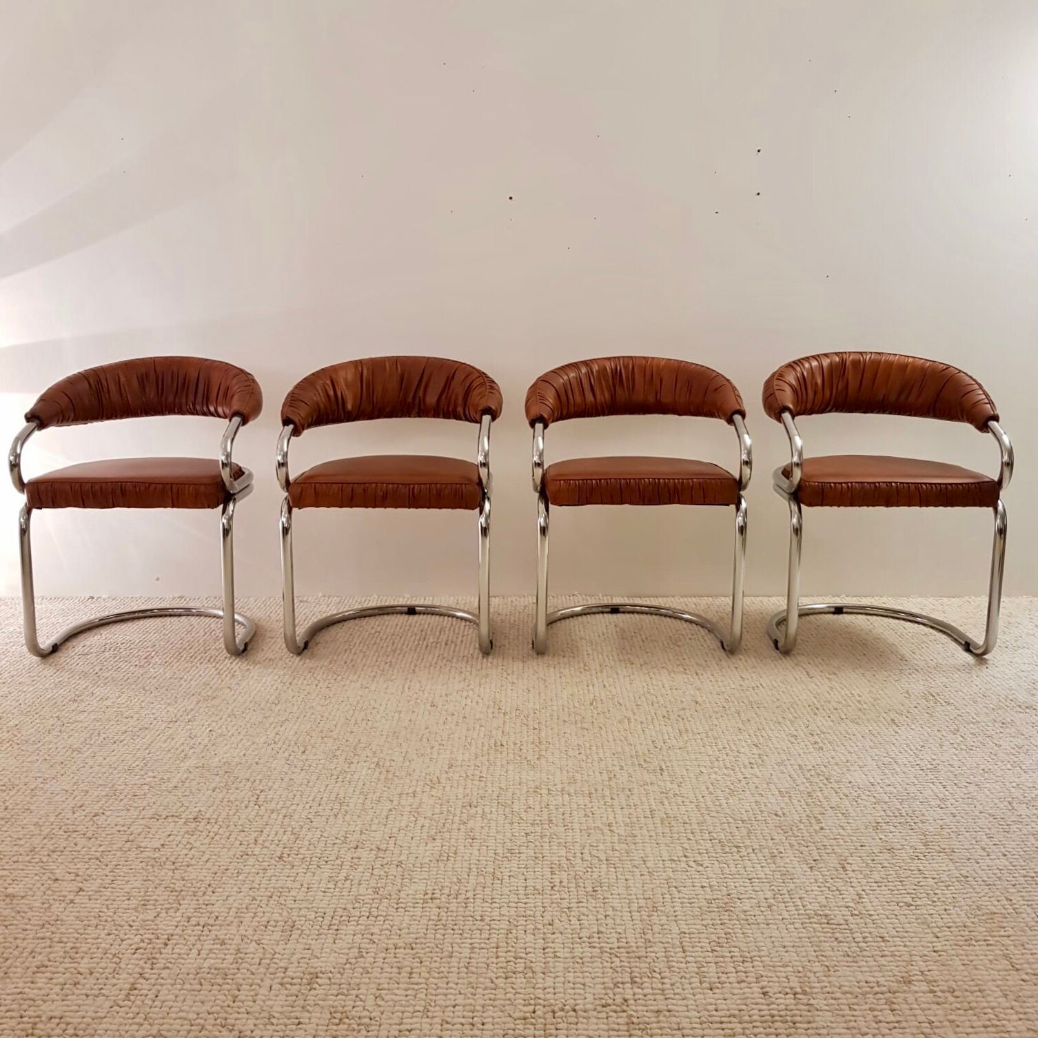 Set of 4 Giotto Stoppino chairs from the 1970s