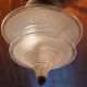 Art Deco chandelier in bronze and silvered brass double sink in opalescent glass
