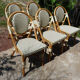 Chairs of terrace bistro type parisien in rattan et scoubidou