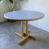 80s round beech table