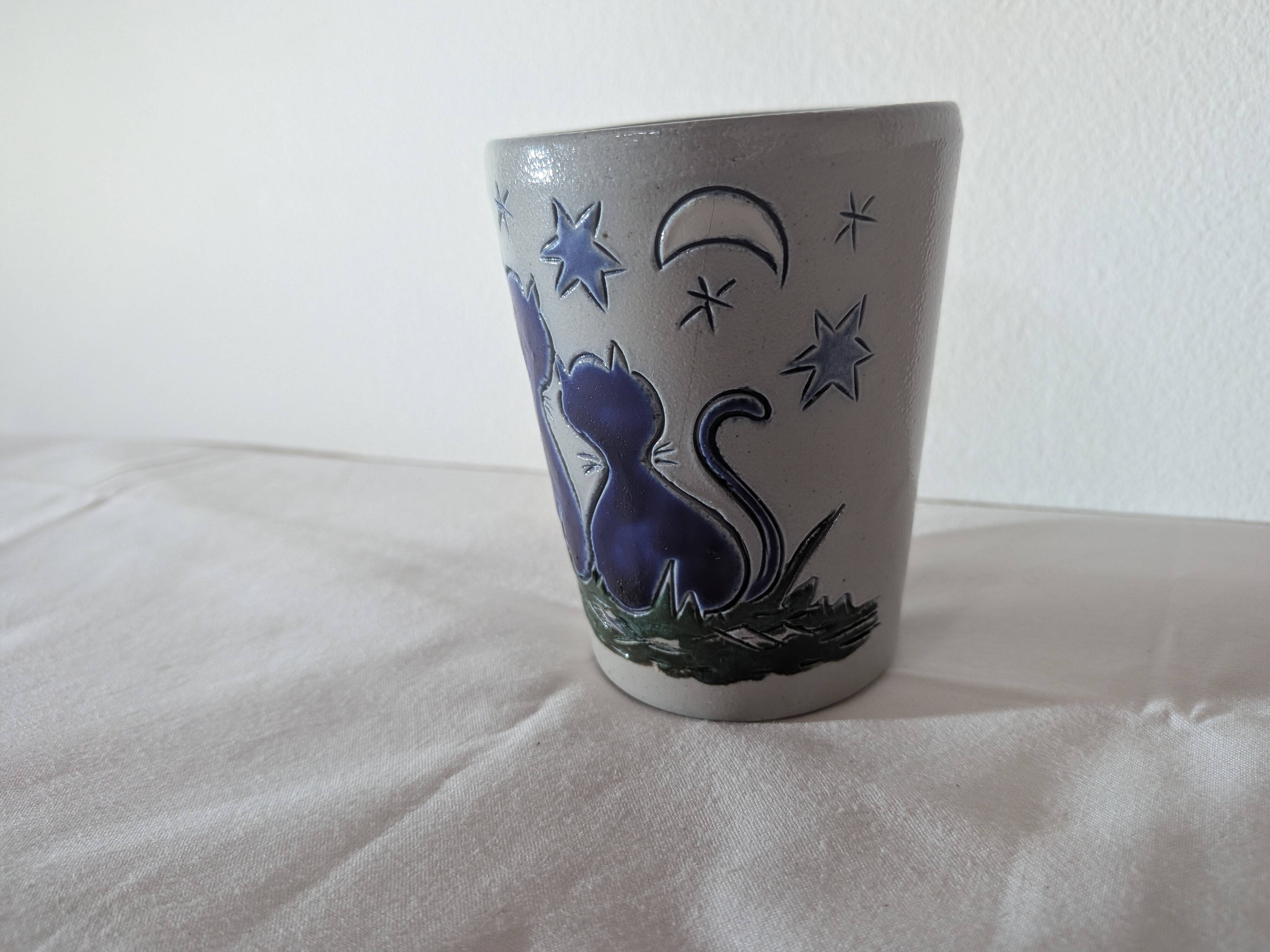 Gobelet vintage Fortuné Schmitter - Betschdorf - Grès au sel D'alsece