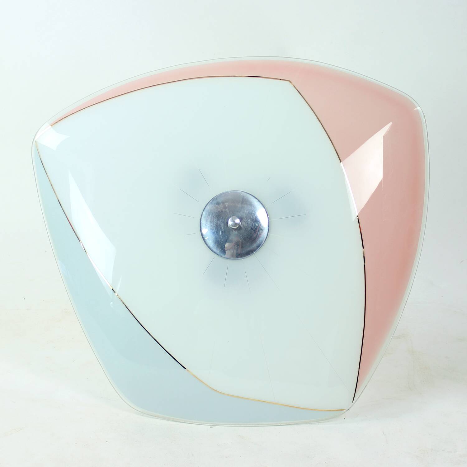 Mid Century Glass Ceiling Light By Napako, Czechoslovakia, 1960s