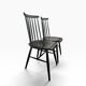 Set of 2 vintage black spindle wooden chairs